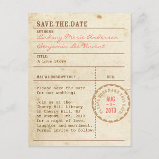 Carte de bibliothèque Enregistrer la date