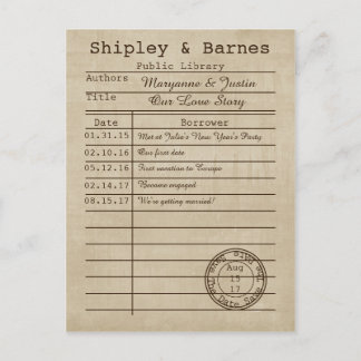Carte de bibliothèque vintage pour annoncer votre 