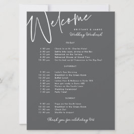 Carte de bienvenue au mariage de la fin de semaine