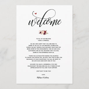 Carte de bienvenue et d'itinéraire de mariage mode