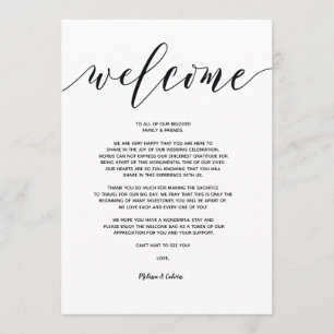 Carte de bienvenue et d'itinéraire de mariage mode