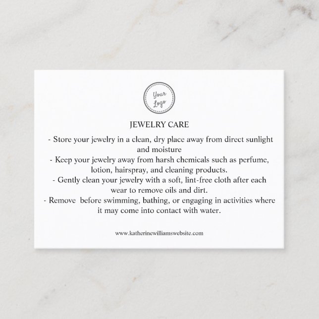 Carte de bijoux Ajouter votre logo Code QR (Devant)