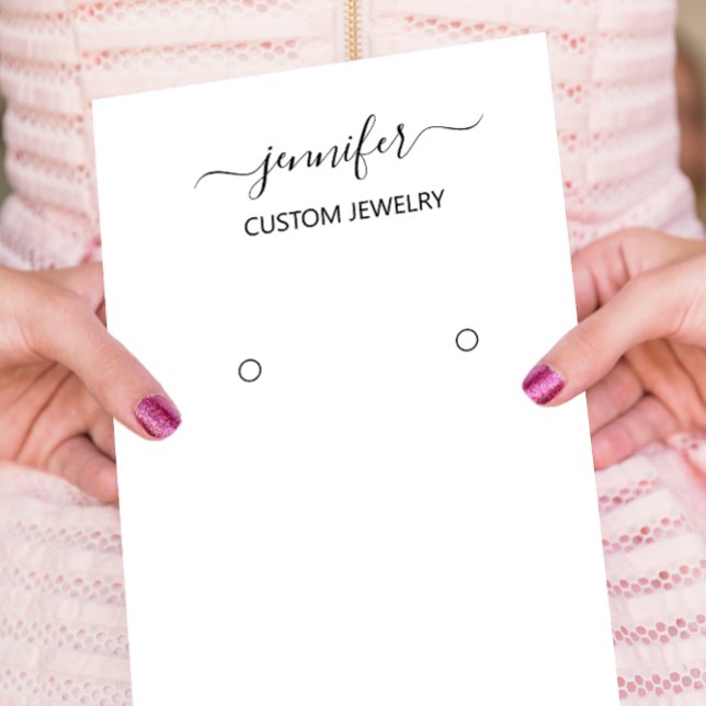 Carte de bijoux Logo Médias sociaux Noir Blanc (Logo Jewelry Card Social Media Black White)