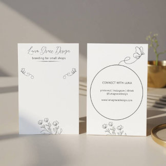 Carte de bijoux personnalisée pour papillon blanc