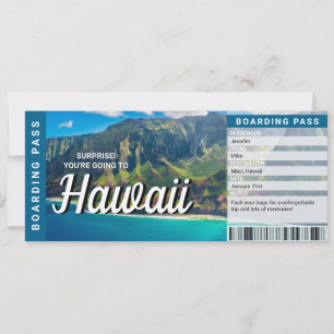 Carte de billet d'embarquement pour un voyage surp