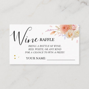 Carte de billet Fête des mariées Floral Wine raffi