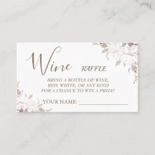 Carte de billet Fête des mariées Floral Wine raffi