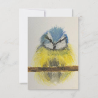 Carte de billet Oiseau jaune et bleu avec envelopp