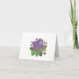 carte de billet pliée avec violets