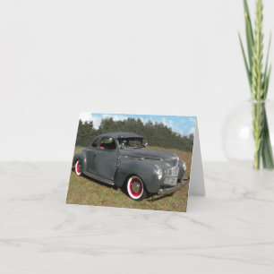 Carte de billet pliée photo de voiture Vintage