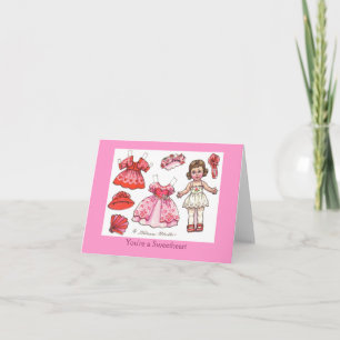 Carte de billet Valentine Paper Doll