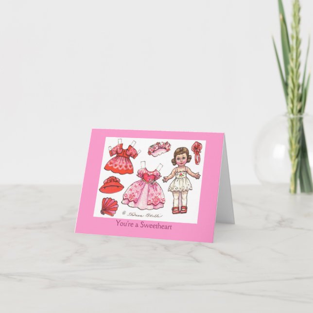 Carte de billet Valentine Paper Doll (Devant)
