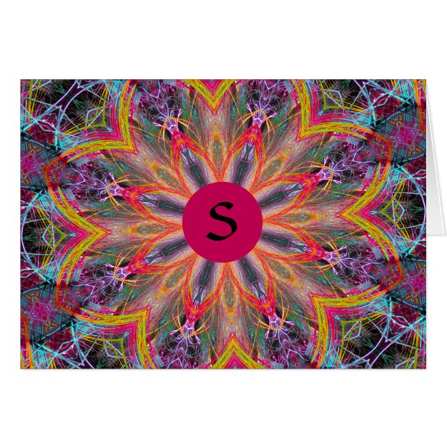 Carte de billet vierge Monogramme S ou votre choix (Devant horizontal)