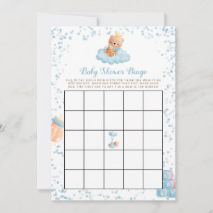 Carte de Bingo Baby shower Bleu Garçon