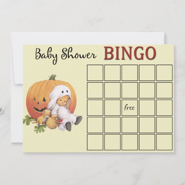 Carte de Bingo Baby shower Halloween (Devant)
