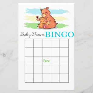 Carte de bingo baby shower ours