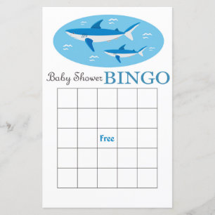 Carte de bingo baby shower requin