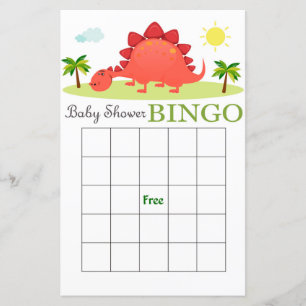 Carte de bingo de baby shower Dinosaur, carte de b