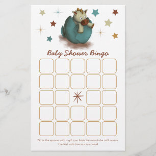 Carte de bingo de Baby shower neutre à hachure de 