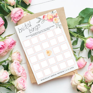 Carte de bingo de mariage rosé