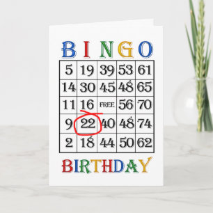 Carte de Bingo du 22e anniversaire