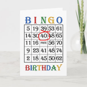 Carte de Bingo du 40e anniversaire