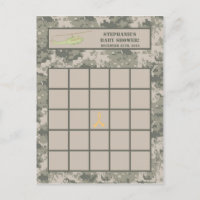 Carte de Bingo écrite ARMY ACU Camoflauge numériqu