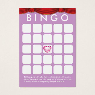 Carte de Bingo Fête des mariées violet de coeur de