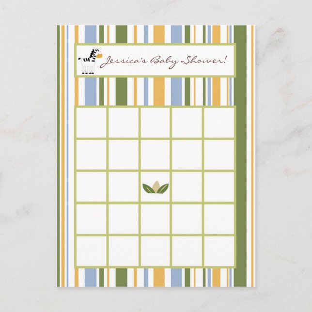 Carte de Bingo Gratuit Safari amis (Devant)