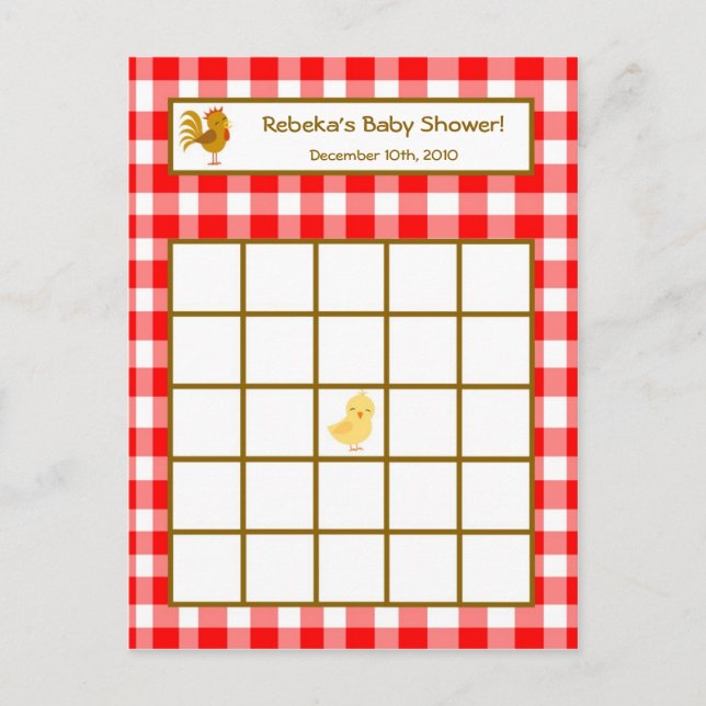 Carte de bingo inscriptible Animaux de ferme de la (Devant)