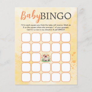 Carte de Bingo Lion à thème Baby shower