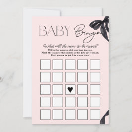Carte de bingo moderne Hello Baby Bow Baby shower
