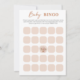 Carte de Bingo pour Baby Shower Bohème Chic Minima