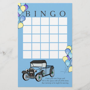 Carte de bingo pour camions et ballons anciens