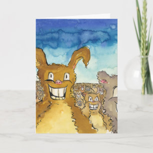 Carte de birthday animée 'The Critters Want Cake'