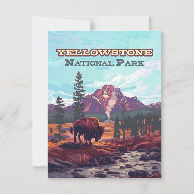 Carte de bison Wyoming du parc national Yellowston (Devant)