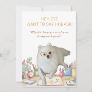 Carte de blague de classe de maths avec un chiot p