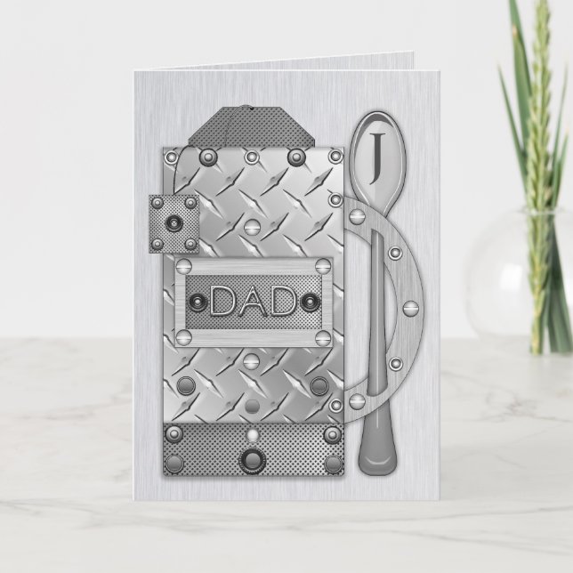 Carte de boissons papa en métal et acier (Devant)