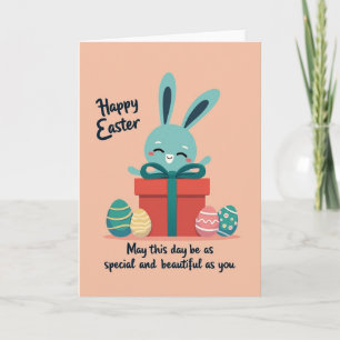 Carte de boîte-cadeau Aqua Bunny