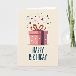 Carte de boîte d'anniversaire pastel