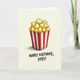 Carte de boîte de pop-corn d'anniversaire