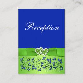 Carte de boîtier à fleurs vertes, bleu RIBBON IMPR