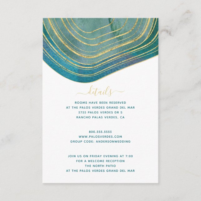 Carte de boîtier Agate Turquoise Green Watercolor  (Devant)