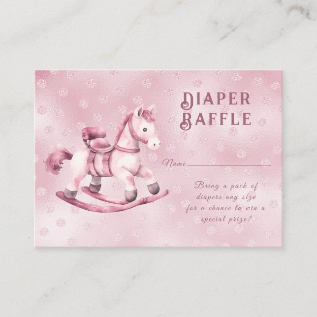 Carte de boîtier Baby shower à cheval rose (Devant)