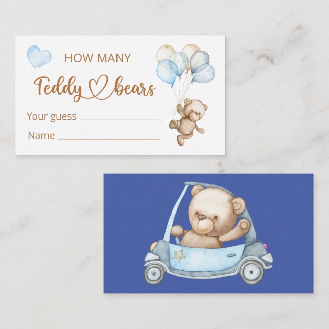 Carte de boîtier Baby shower pour bébé ours en pel (Devant / Derrière)