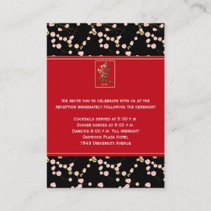 Carte de boîtier Black and Red Cherry Blossoms