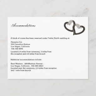 Carte de boîtier Coeurs Diamants Noir & Blanc