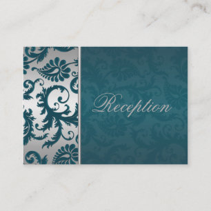 Carte de boîtier Damask II en argent et Turquoise