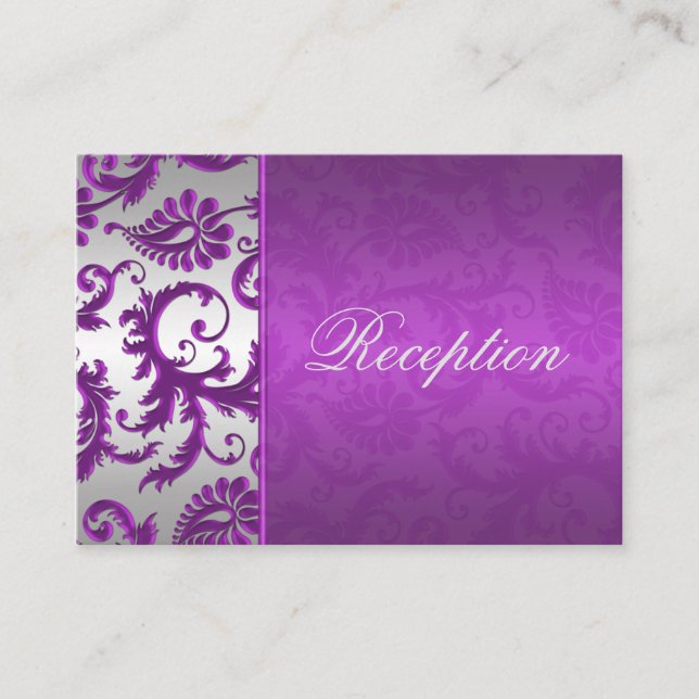 Carte de boîtier Damask II en argent et violet (Devant)