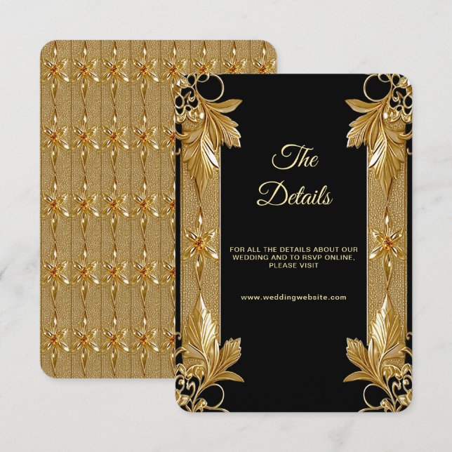 Carte de boîtier de détail de couleur or noir (Devant / Derrière)
